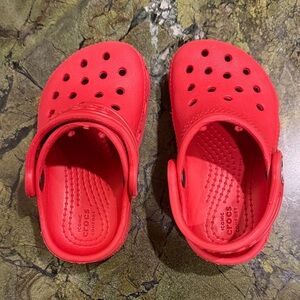 CROCS toddler Vibrant Red Slippers